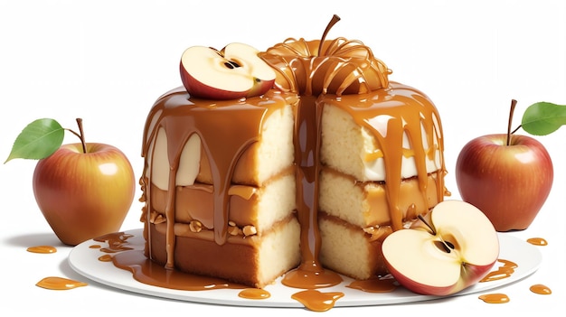 a cake with the word apple on it is on a plate