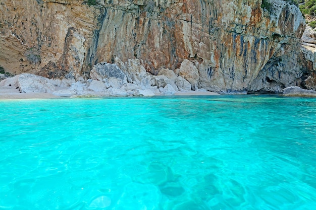 Cala Mariolu shore seen from the sea