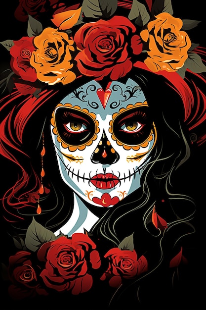 Calavera Catrina Sugar skull makeup Dia de los muertos Day of The Dead Halloween