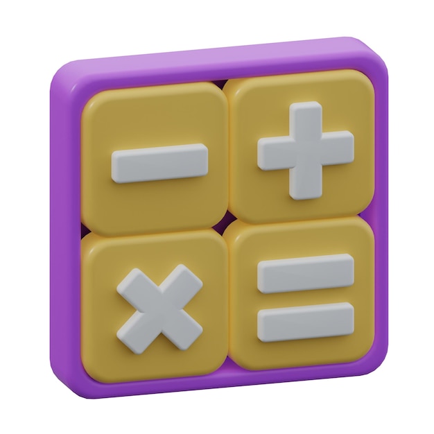 Calculator 3d icon isolated white bacground 3d rendering