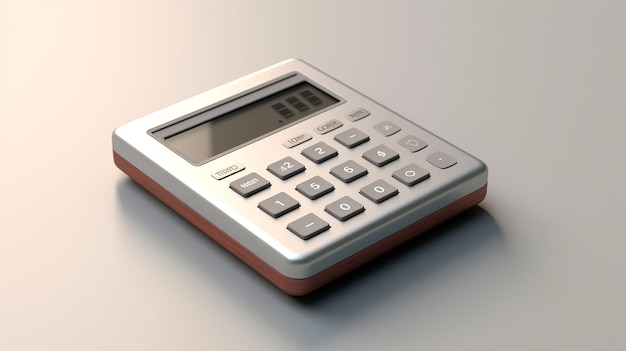 Calculator on a gray background 3d render illustration