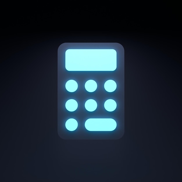 Calculator icon 3d render illustration