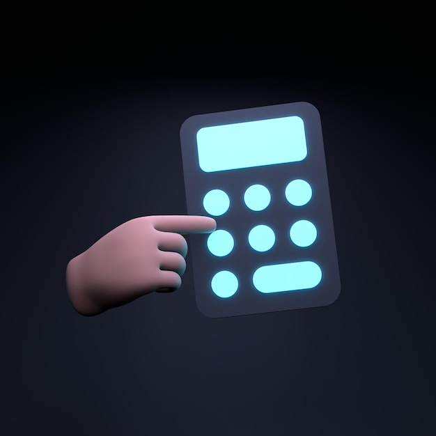 Calculator icon 3d render illustration