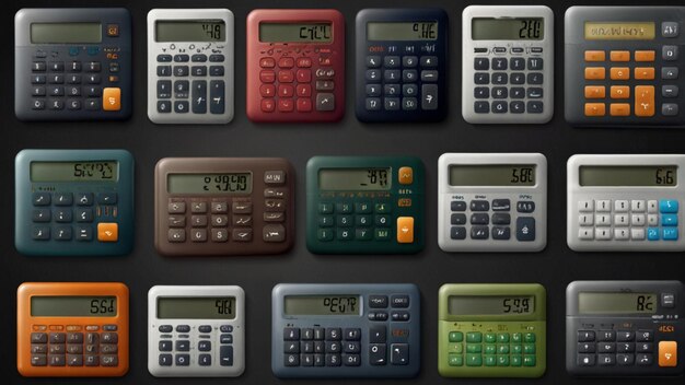 Calculator icons set set of Calculator 3d vector icons for web design