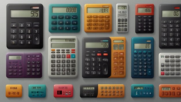 Calculator icons set set of Calculator 3d vector icons for web design