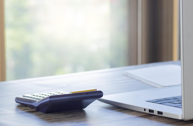 Calculator on top of the office table