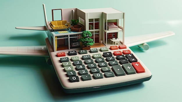 Calculator with Miniature 3D Parts Portrait