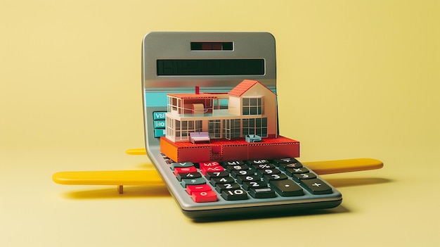 Calculator with Miniature 3D Parts Portrait