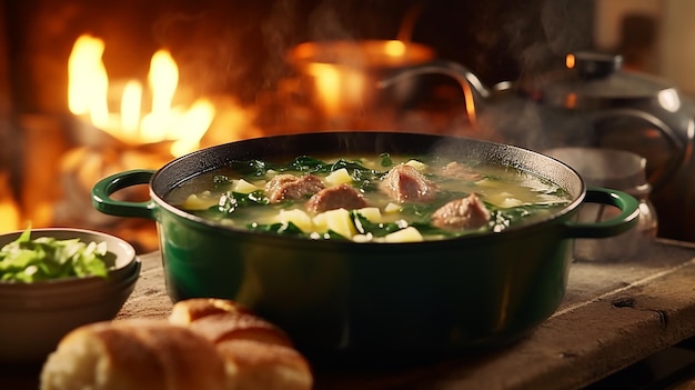 Caldo verde a traditional soup from Portugal