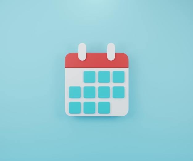 calendar date banner 3d rendering