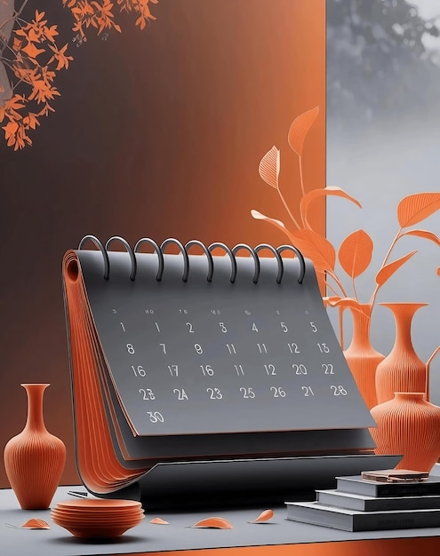 A calendar stock photo with 3d shape