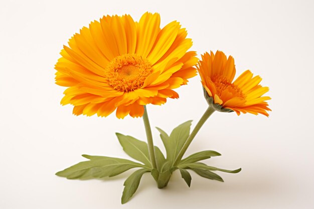 Calendula flower isolated on white background high quality