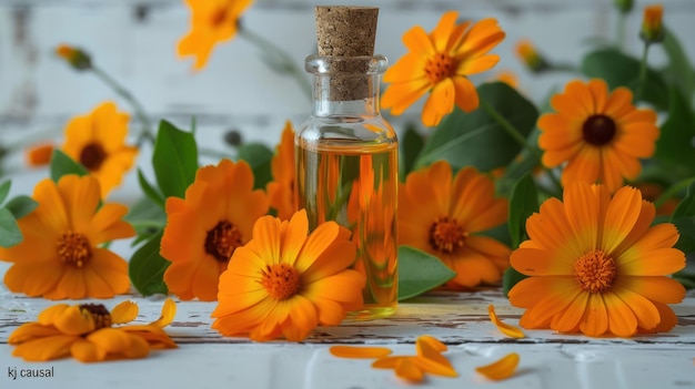 Calendula Oil with Flowers