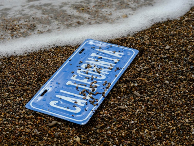 California sign on the beach