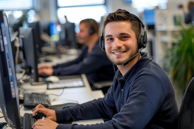 Call center agent Man in call center Customer service representative Call center operator Call c