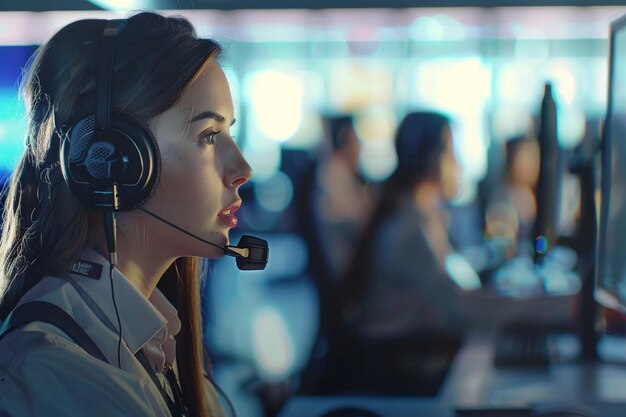 Call center agents assisting customers