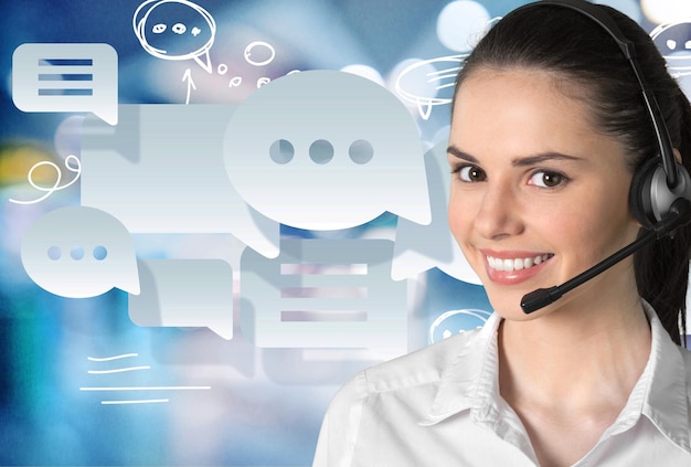 Call center customer service representative service telephone women it support business