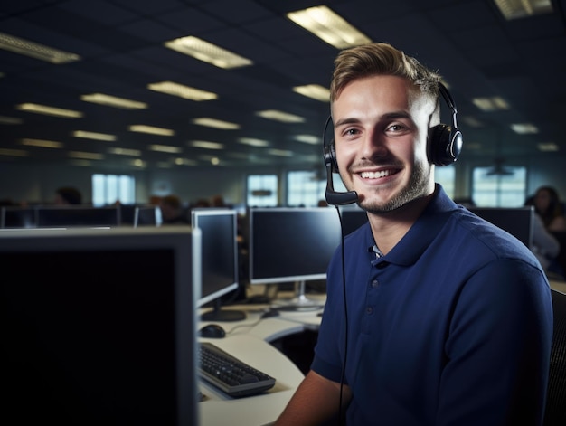 call center office worker