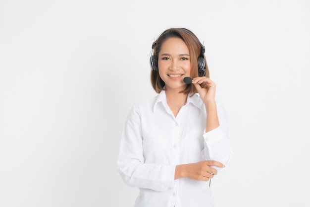 Call center operator woman.