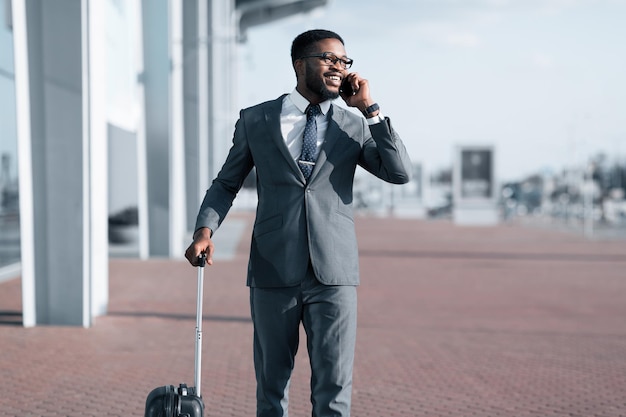 Call Taxi African Businessman Arriving To Airport