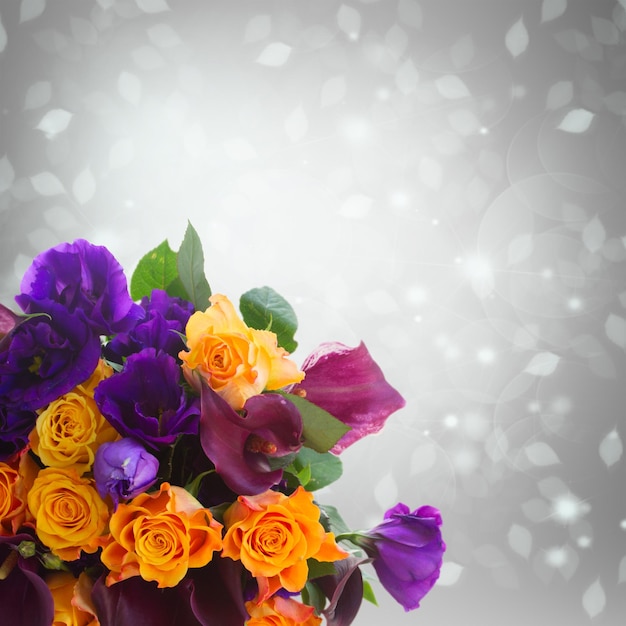 Calla lilly and eustoma flowers