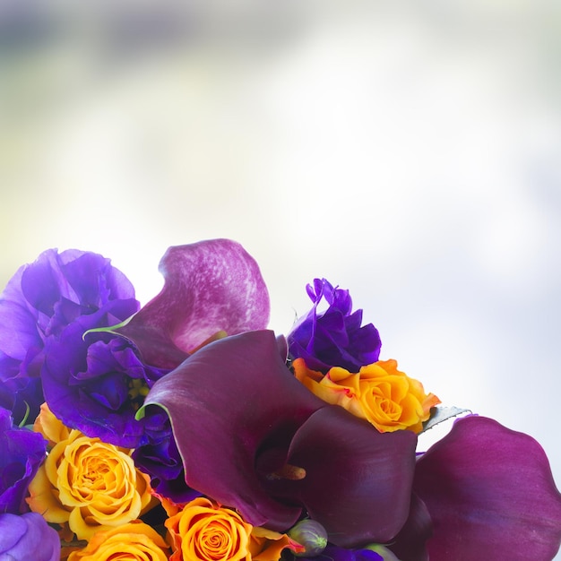 Calla lilly and eustoma flowers