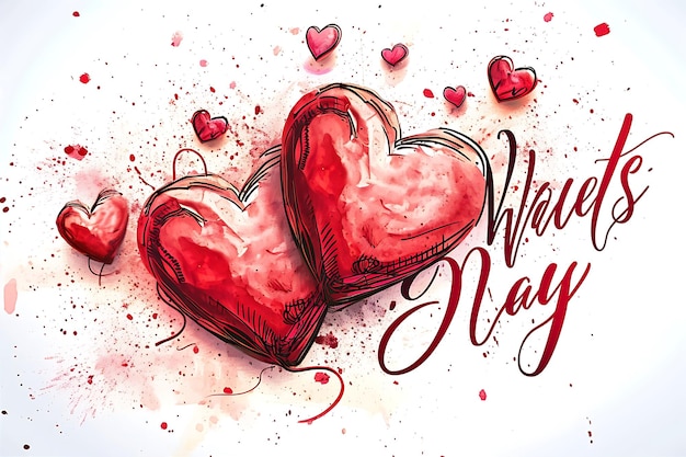 Calligraphy Style Vector Illustration for Valentines Day