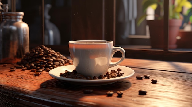 The calm beauty of morning coffee ultra realistic