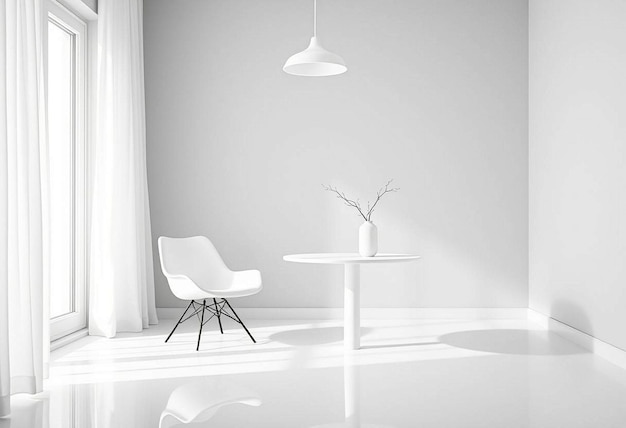 Photo calm and clean modern minimalism in a bright white room