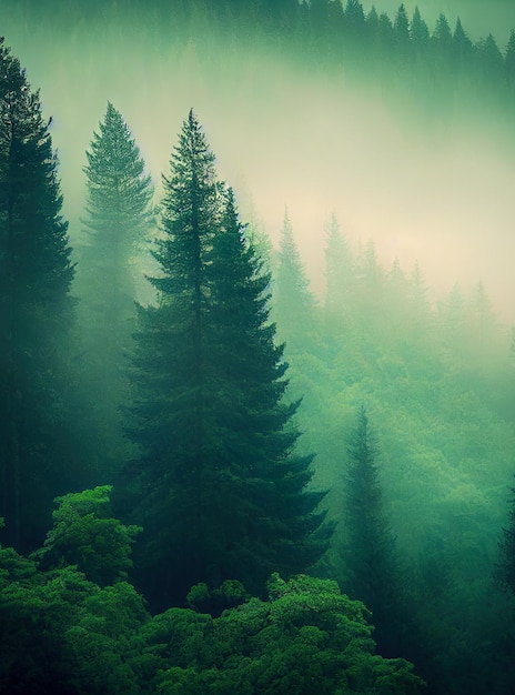 Calm green forest