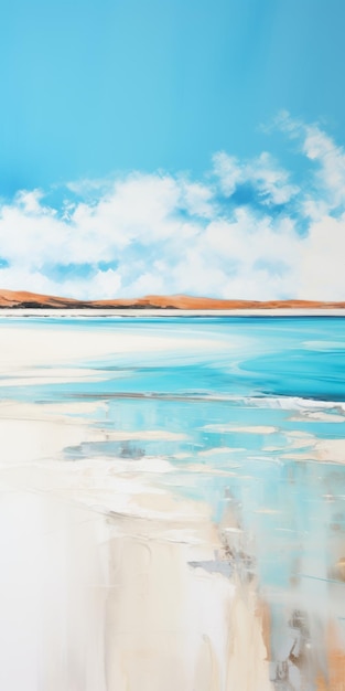 Calm Lake Digital Painting Of Scottish Landscapes On Canvas