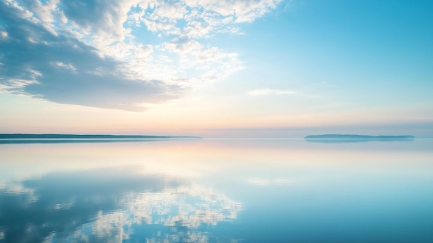 Photo calm lake at sunset