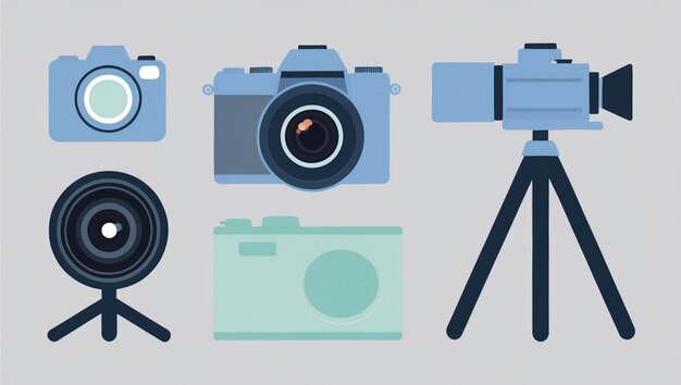 Calm Photography Icons with Subtle Color Accents 1 2