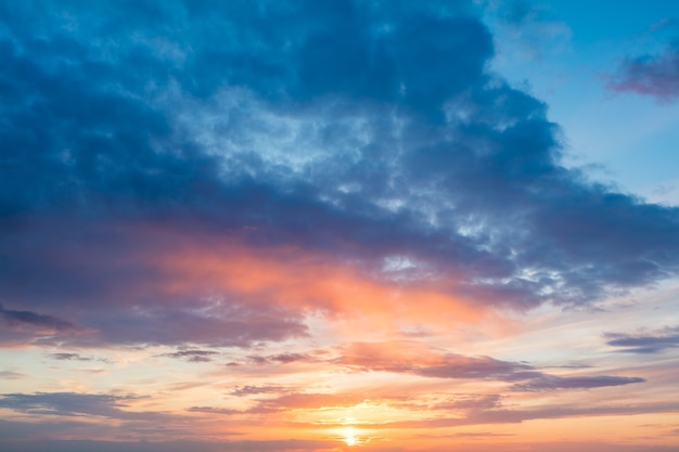 Calm sunset sky background