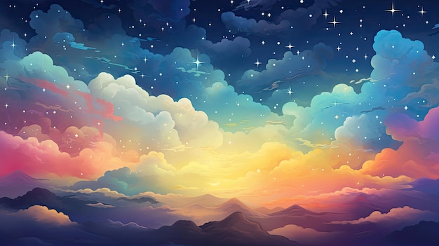 calming bright colors airy clouds sky stars relaxing serene peaceful serene