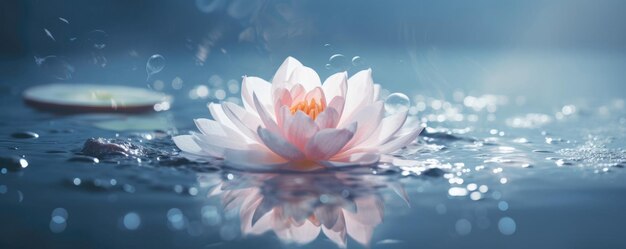 The Calmness And Beauty Of A Zen Flower Floating In Water