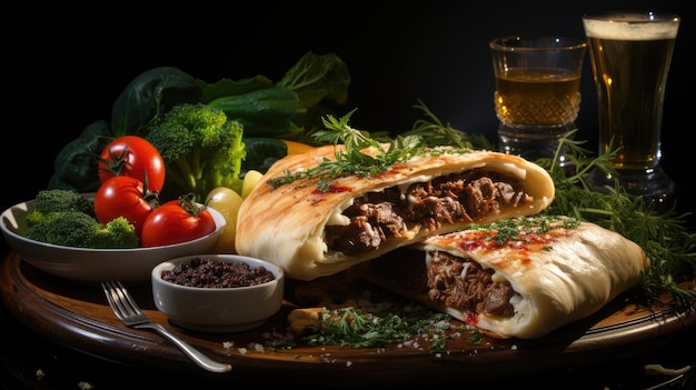 calzone food professional photography Generative Ai