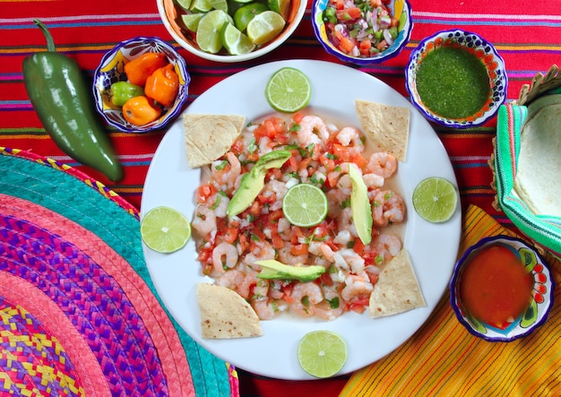 Camaron shrimp ceviche raw seafood salad Mexico