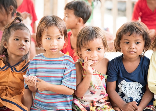 Cambodian children in the slums at Poipet Cambodia.