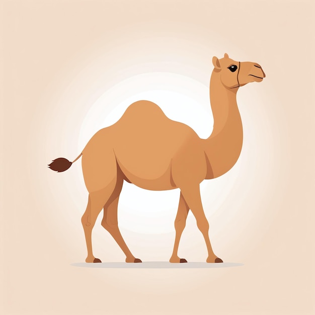 Photo camel cartoon flat illustration