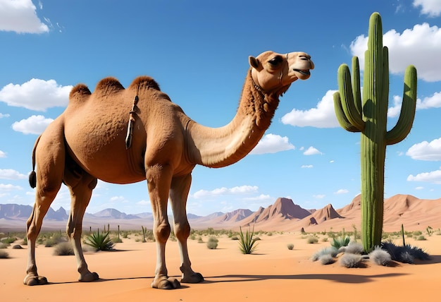 Camel in the Desert Landscape