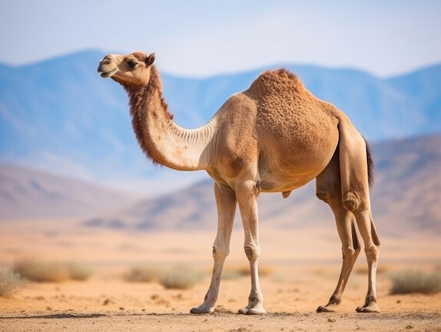 A camel in the desert