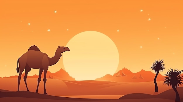 a camel in the desert