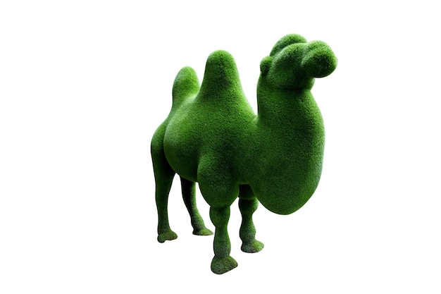 Camel made of grass isolated on a white background