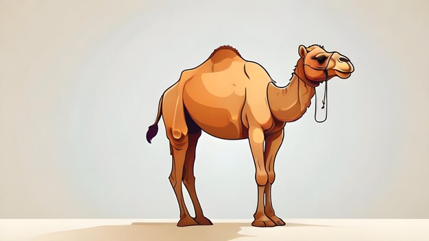 A Camel vector Ai generated a drawing of a camel with a rope tied to it