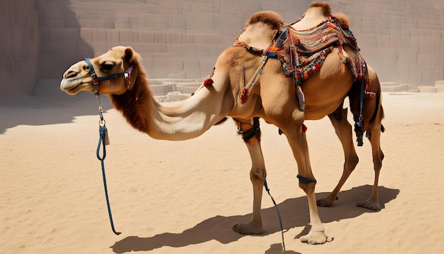 camels with a camel on the sand