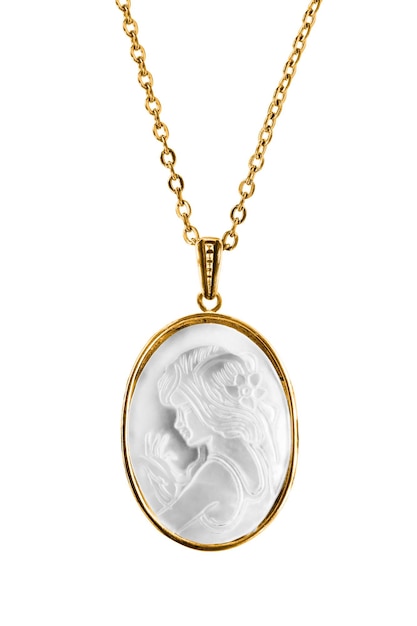 Cameo locket isolated