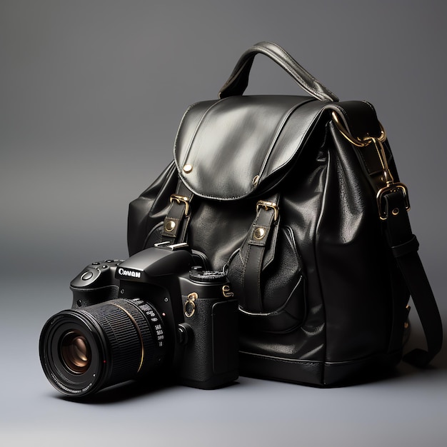 a camera and a bag