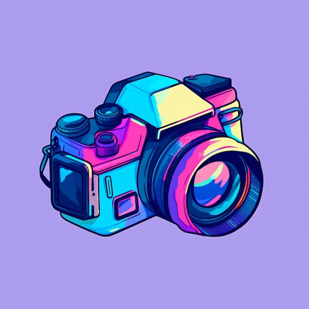 Camera cartoon graphic image colorful illustration