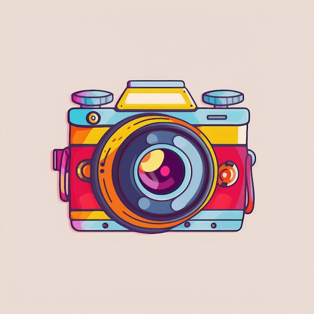 Camera cartoon graphic image colorful illustration